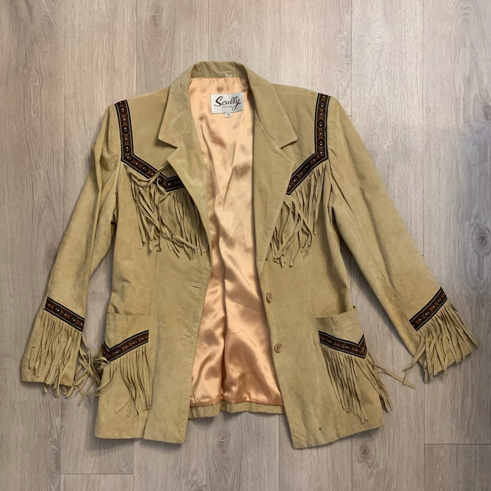 Western Suede Blazer with Fringe